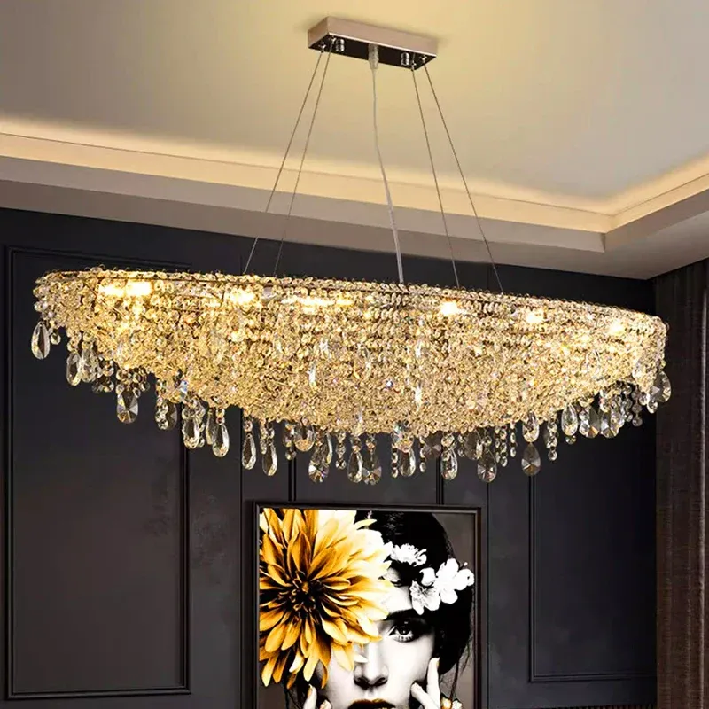 Afralia™ Premium Crystal Chandelier: Elegant Living Room & Bedroom Pendant Light