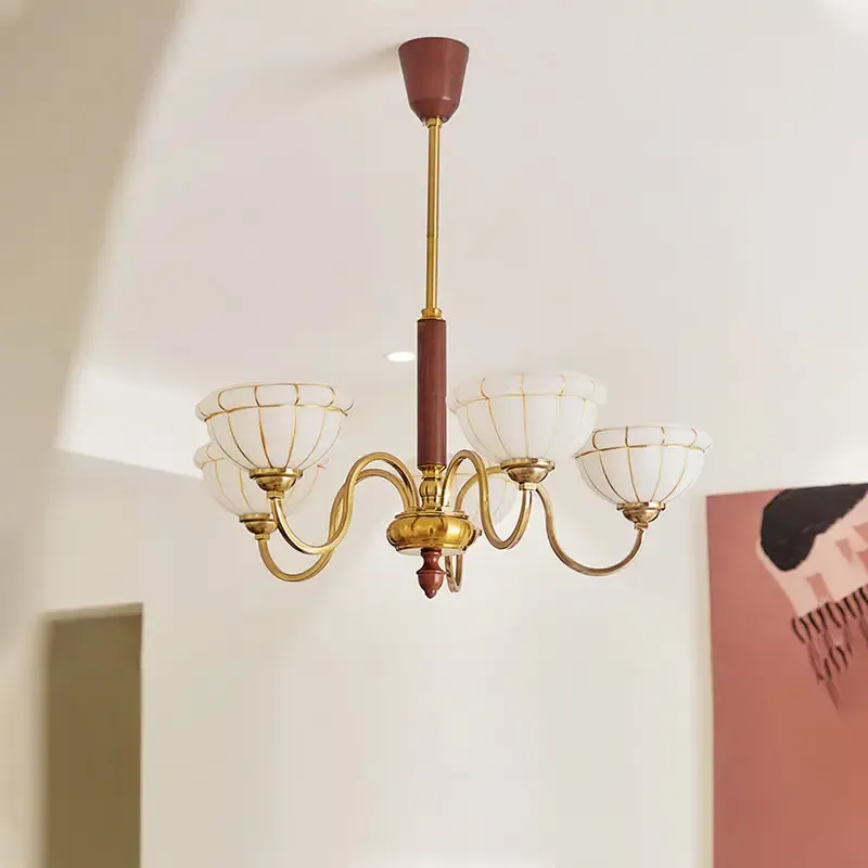 Afralia™ Retro French Style Living Room Chandelier & Uniform Wood American Bedroom Light