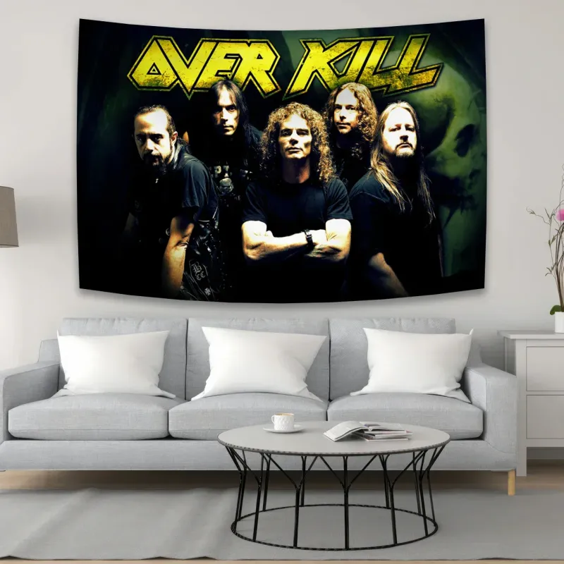 Afralia™ Rock Band Overkills Boho Room Tapestry - Hippie Living Room Decoration