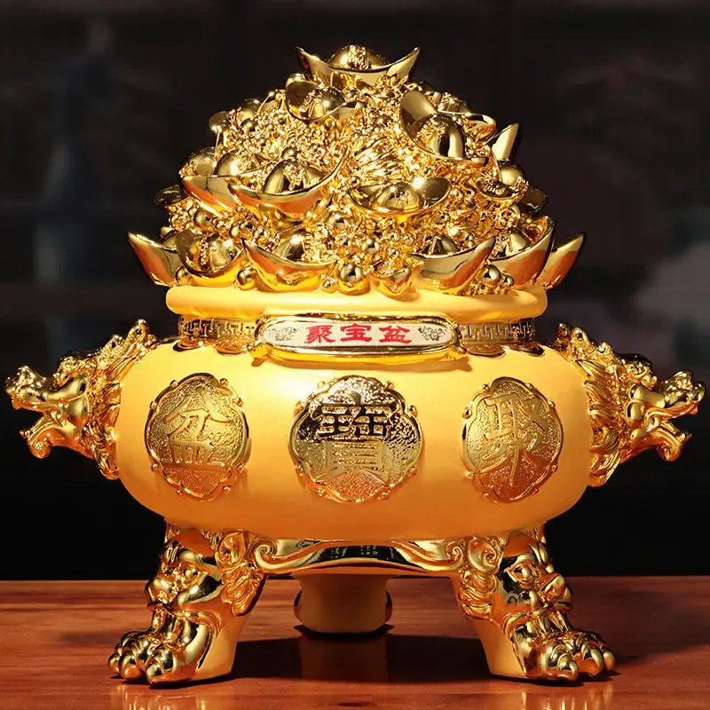 Afralia™ Sand Golden Cornucopia Resin Wealth Attractor Decor Home and Office