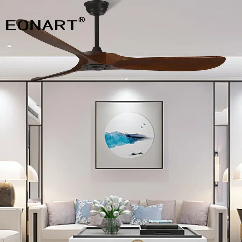 Afralia™ 60" Solid Wood DC Ceiling Fan Without Buoyant & Remote Control