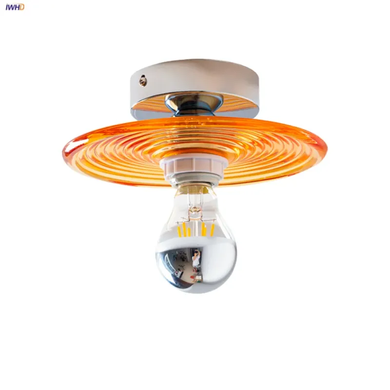 Afralia™ Water Ripple LED Ceiling Buoyant Amber Glass Home Decor Japan Style