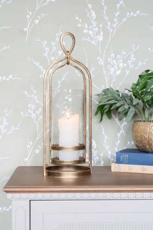 Aged Aurum Metal & Glass Hurricane - Large Vibration Reduction