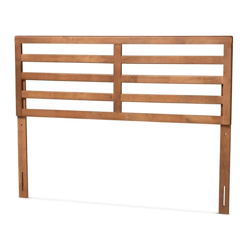 Akemi Modern and Contemporary Ash Walnut Finished Wood Complete Size Headboard