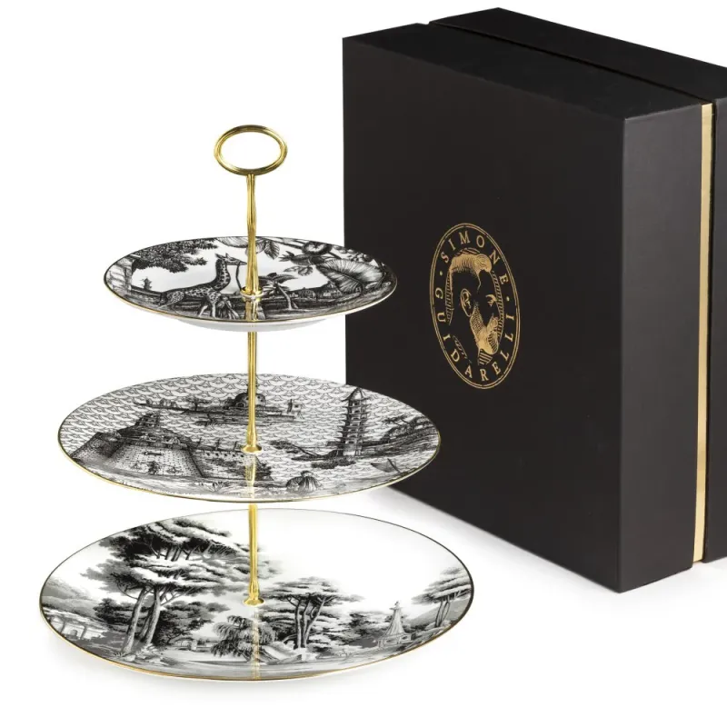 Alzata 3 piani Souvenir de Voyage weissestal Brushed Nickel