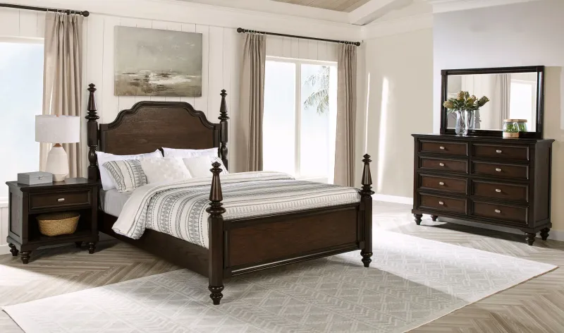 Andover 4-piece California King Bedroom Set Shadowy Oak