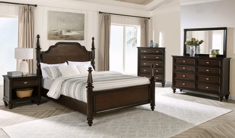 Andover 5-piece Eastern King Bedroom Set Deep Oak
