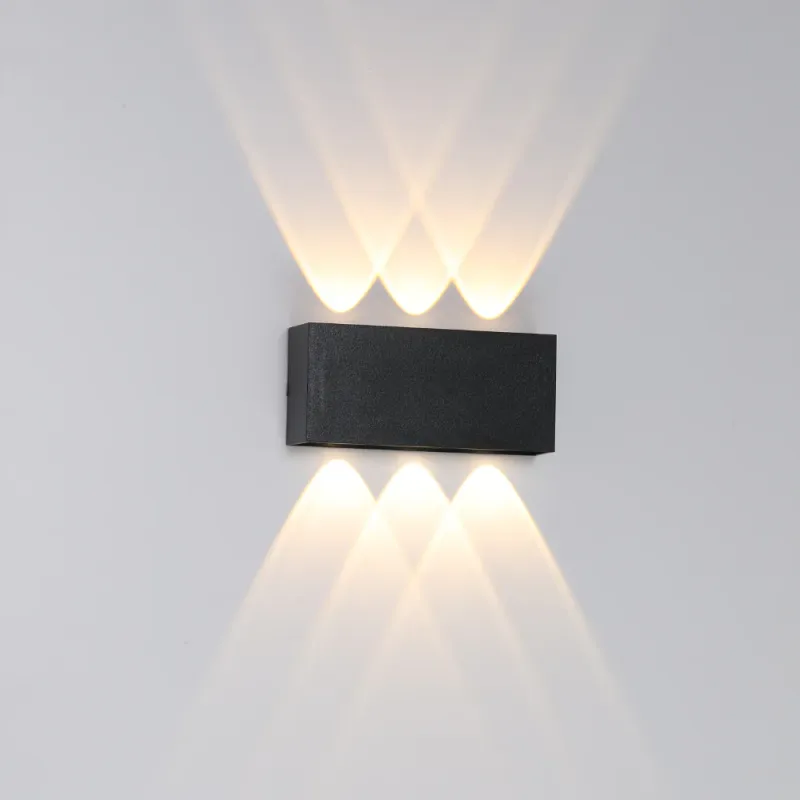 Aplique de Parede LED Retangular 6W 600LM 3000K Preto PVC IP65