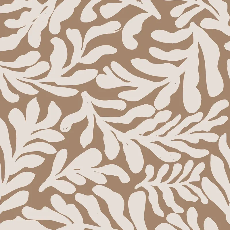 Apricot Leaf Wallpaper Mocha