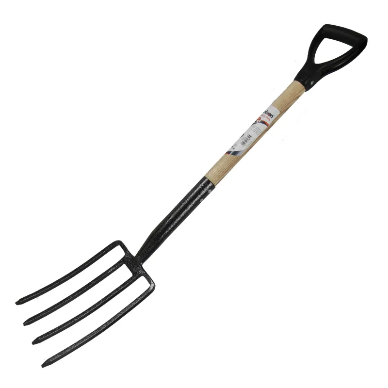 Ash Handle Digging Fork Brushed Nickel