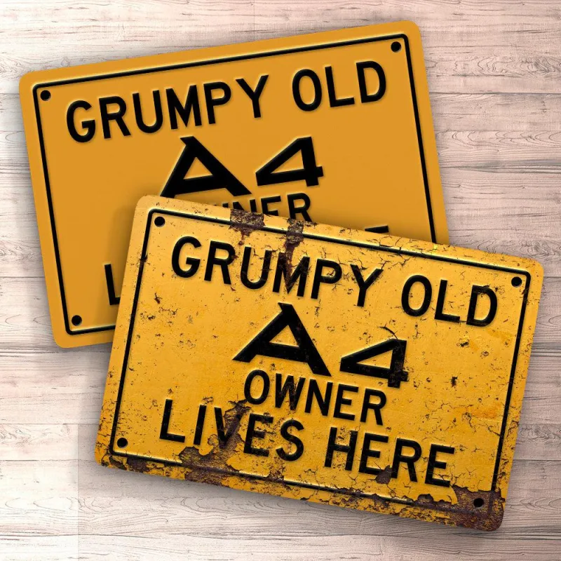 Audi Grumpy Aged Audi A4 Owner Lives Here Signs, Mouse Pad, Doormat