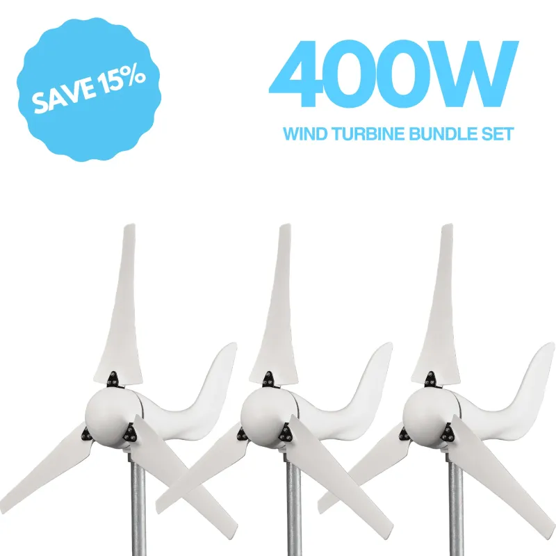 Automaxx Windmill 400W Home & Land Wind Turbine Generator Bundle Place Easy Installation