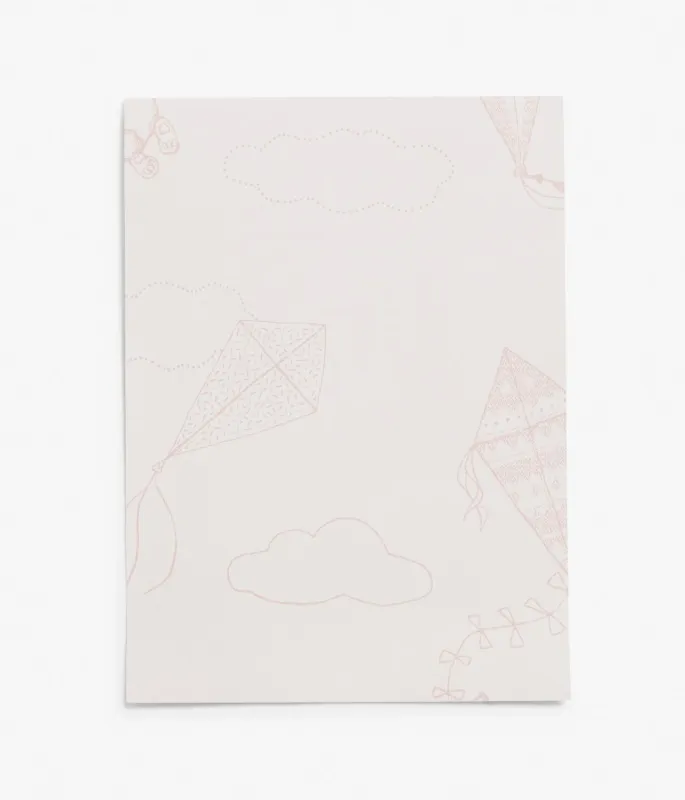 Up & Away salmon wallpaper sample