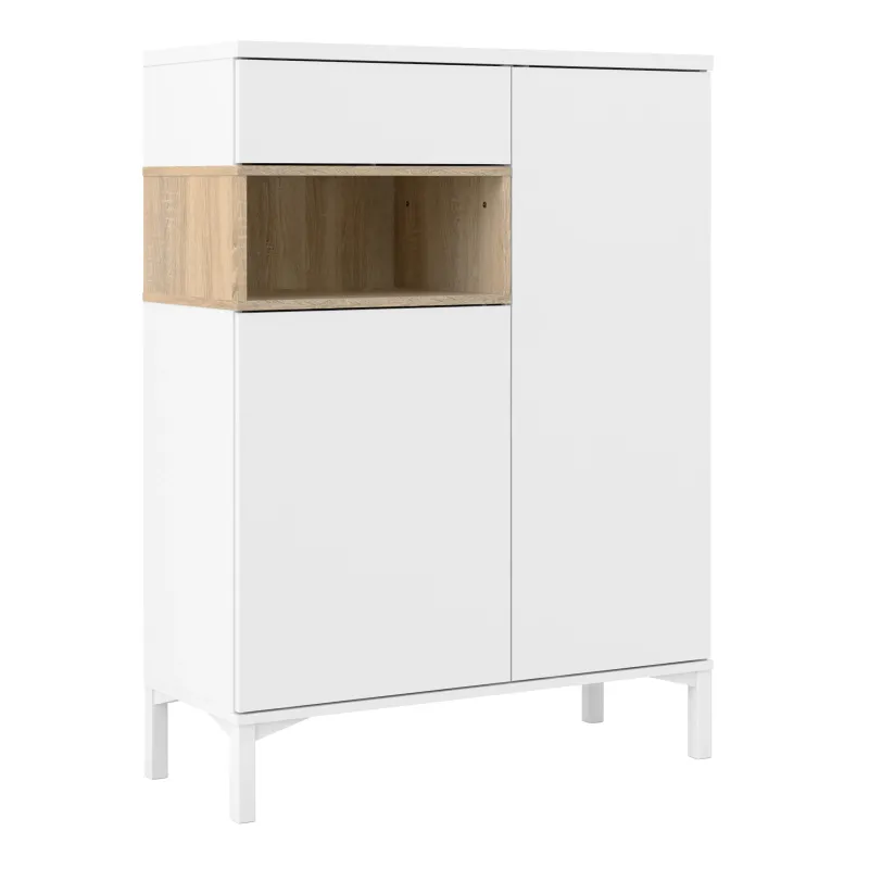 Axton Blauzes Sideboard 2 Door 1 Drawer Alabaster And Oak