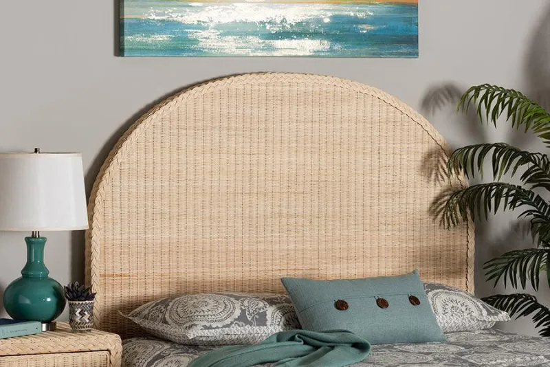 bali & pari Lanica Japandi Sun Bleached Rattan King Size Independent Headboard