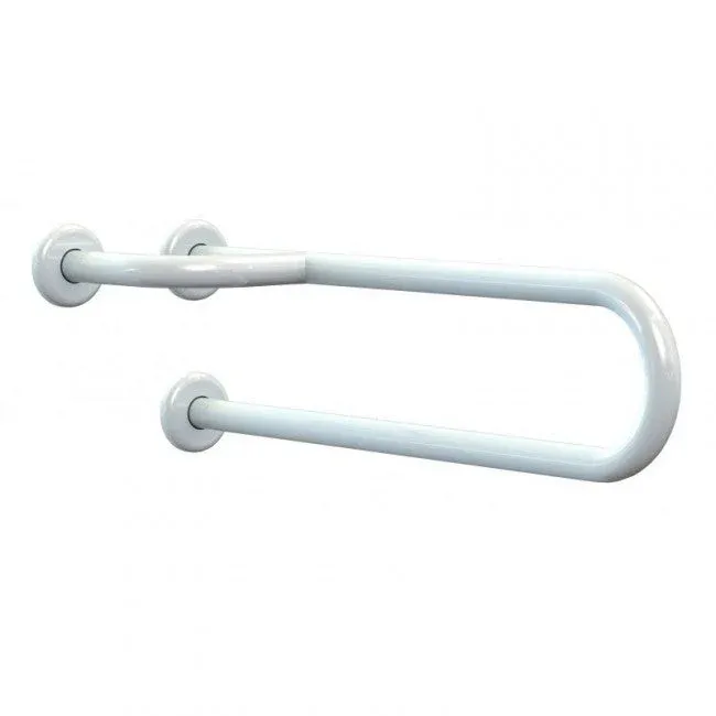 BARRA DI SOSTEGNO FISSA CON RINFORZO SINISTRA ACCIAIO INOX LACCATO BIANCO 80 CM