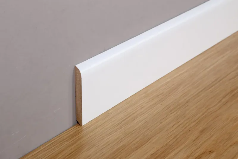 battiscopa stondato mdf laccato bianco 70x10