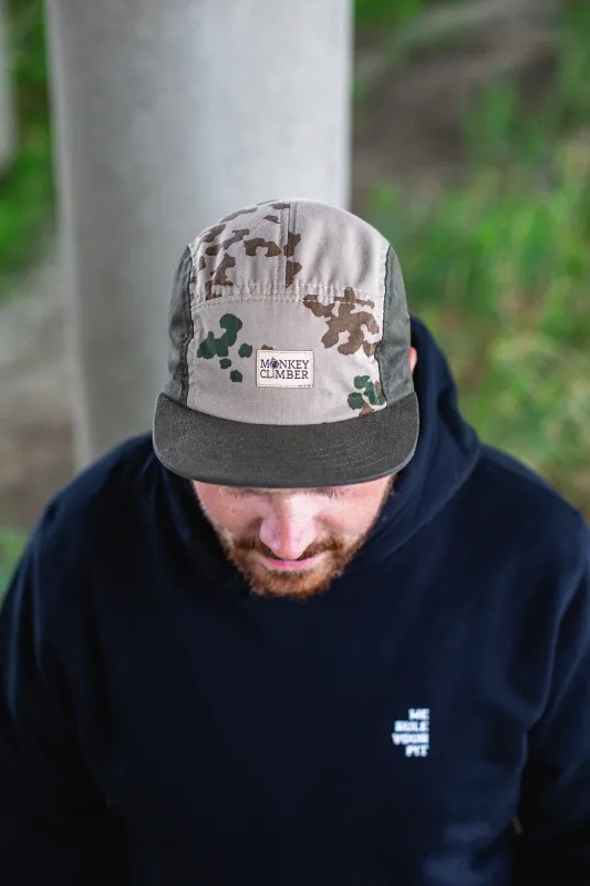 MC x Bernot Caps hand-finished 5 panel I German Tropentarn camou dark olive sides and brim