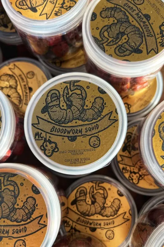 Bloodworm Squid tough hookbaits I Red 16x20mm cured