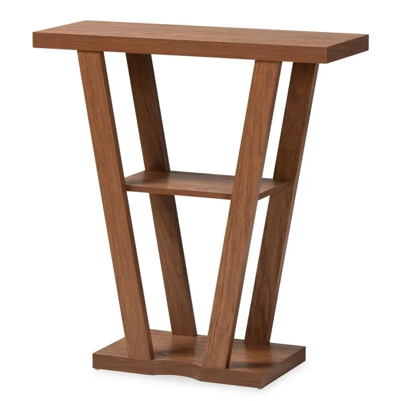 Boone Modern and Contemporary Walnut Espresso Finished Wood Console Table