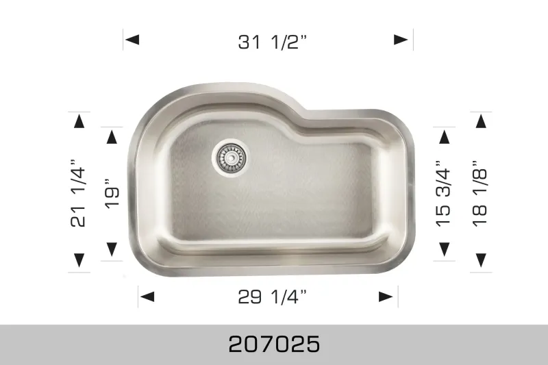 Bosco Builder Series 31 1/2″ x 21 1/4” Undermount Sink 207025