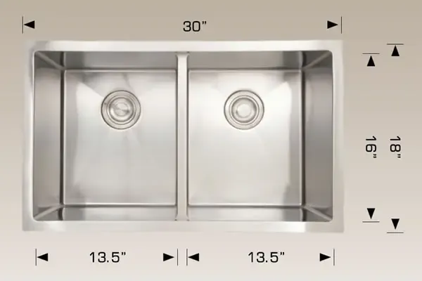 Bosco Plush Series Plus 30" x 18" Kitchen Sink Radius Corner 203319M Plus