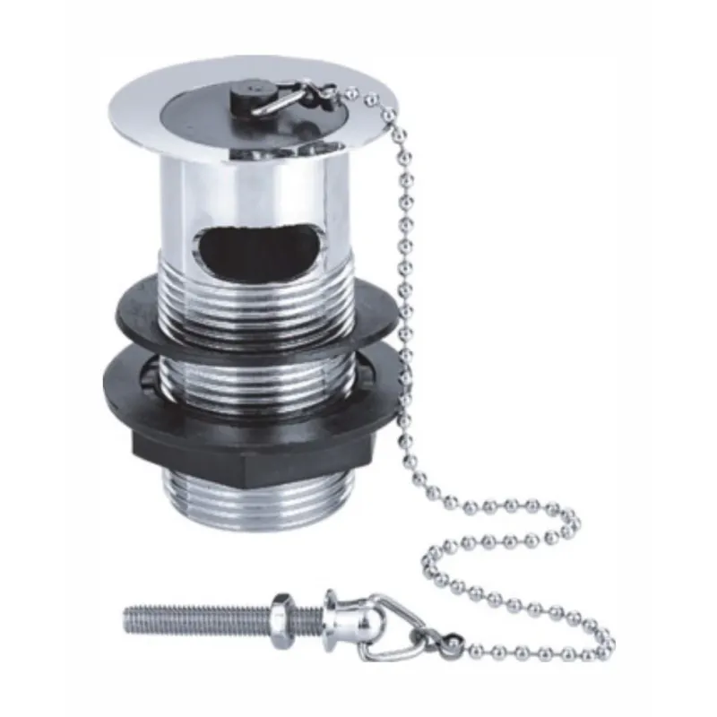 Brass Basin Waste Acrylic Plug & Chain Chrome