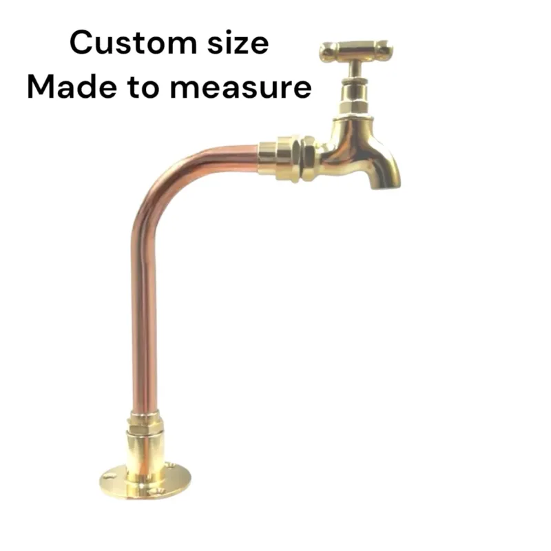 Brass and Terra cotta Tap, Bathroom, Camper or Cloakroom Tap, Made to Measure