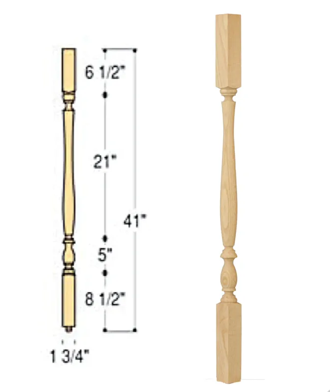 Bristol Square Top Wood Baluster : C-5141