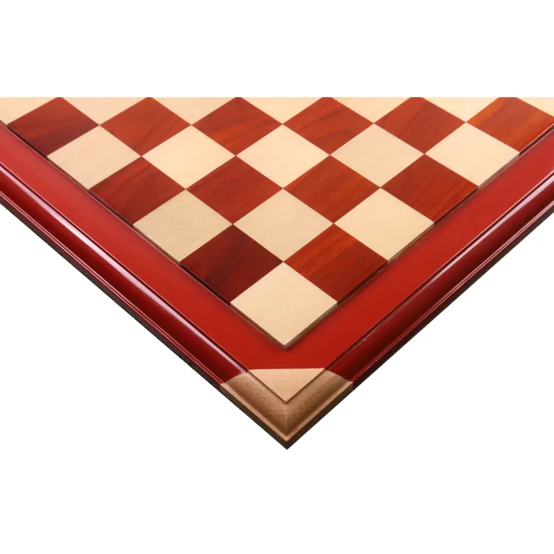 21" Bud Rosewood & Maple Wood Opulent Chessboard - 55 mm Square- Raised tiles