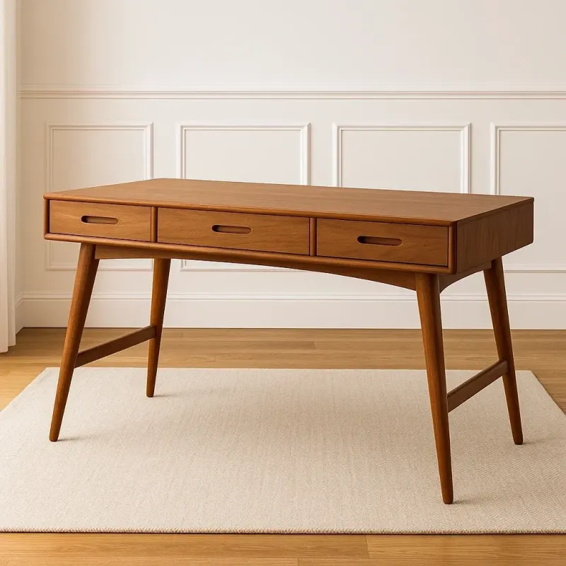 Bureaux bureau en bois massif avec tiroirs 120x60x75 cm