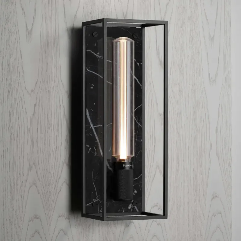 BUSTER AND PUNCH | GENEROUS CAGED WALL LIGHT BLACK MARBLE - $852.00