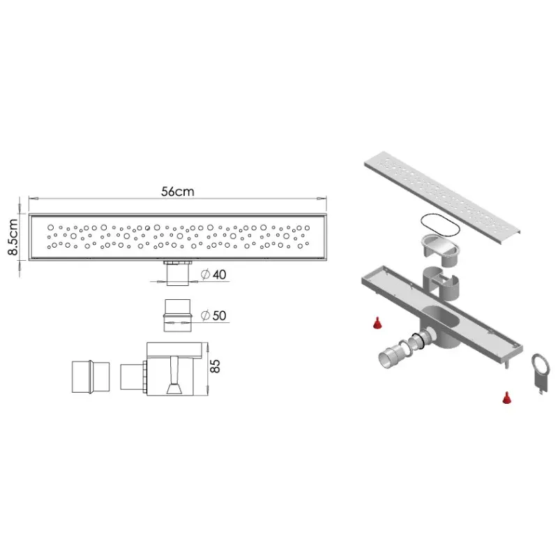 Caniveau de douche SLENDER BUBBLE EJIM