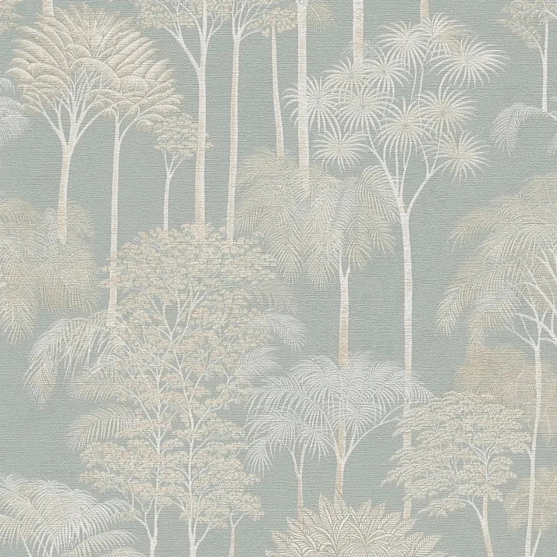 Canopy View Wallpaper White and Amber on Blue Vibration Reduction