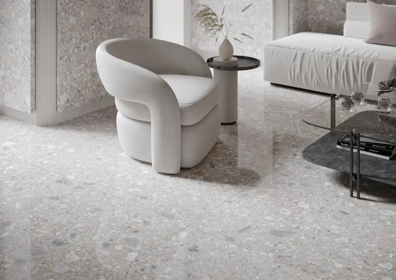 Carrelage Terrazzo 60x120 Ceppo Nuovo Quicksilver Poli Rectifie