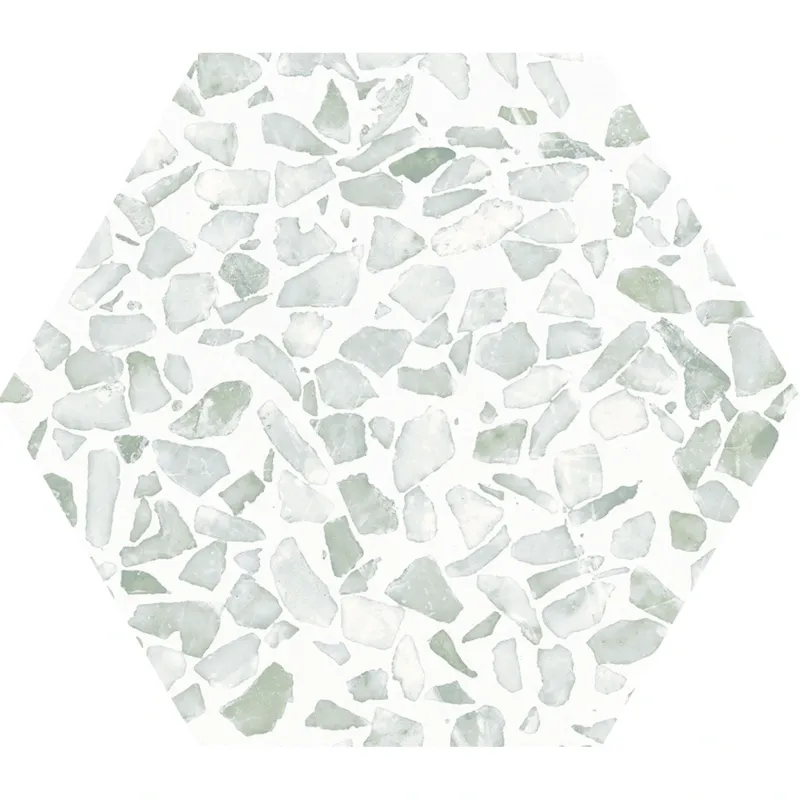 Carrelage Terrazzo Hexagonal 23x26 Riazza Vert