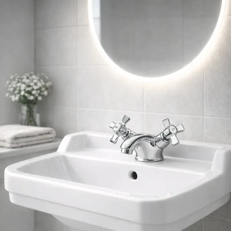 Cashel Traditional Basin Mixer & Waste chromium