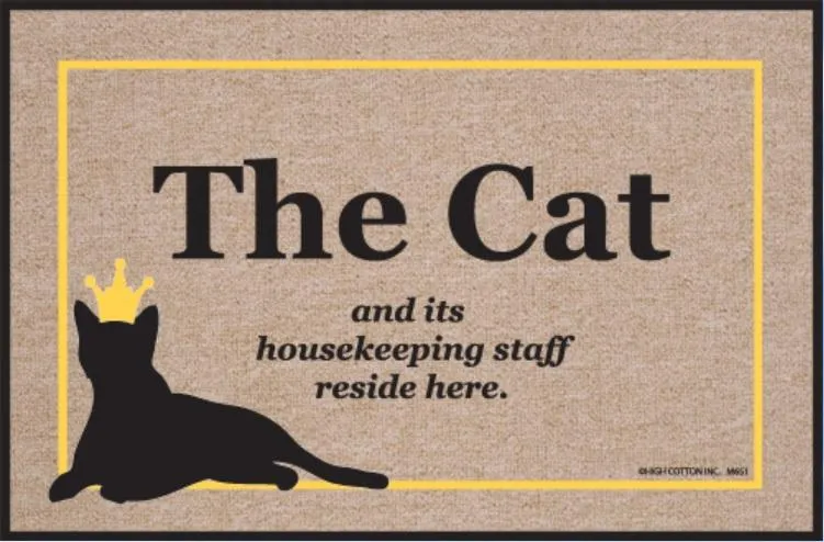 Cat and Housekeeping Staff Olefin Doormat Brushed Nickel