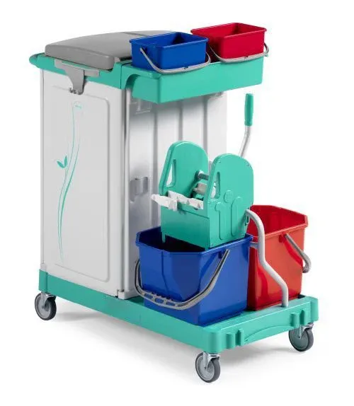 Chariot de maintenance et lavage professionnel – 150 L modulable Made USA