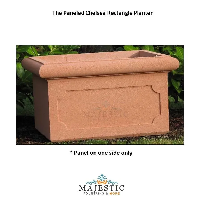 Chelsea Paneled Trough Rectangle Planter Dry Cast Sandstone