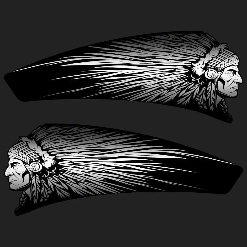 Chief Warbonnet Tank Decal place Indian Powerplus lineup - CWB-729 White Smoke