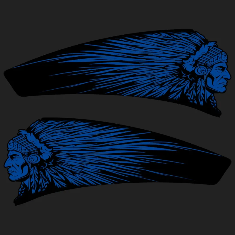 Chief Warbonnet Tank Decal set Indian Powerplus lineup - CWB-729 Sapphire
