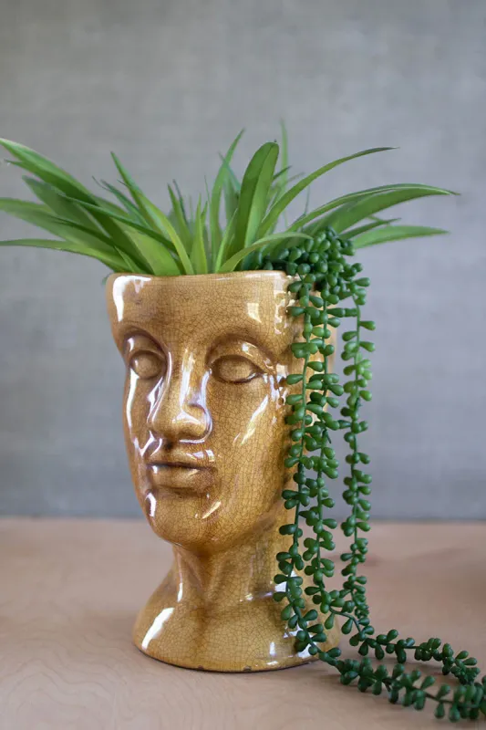 Clay head planter