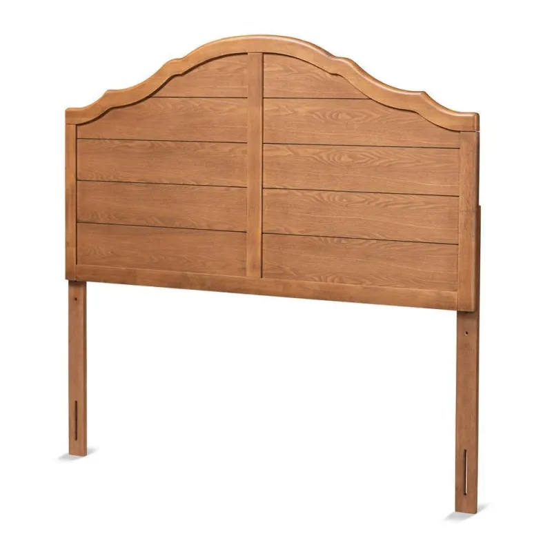 Clive Timeless Traditional Farmhouse Ash Walnut Finished Wood King Size Headboard