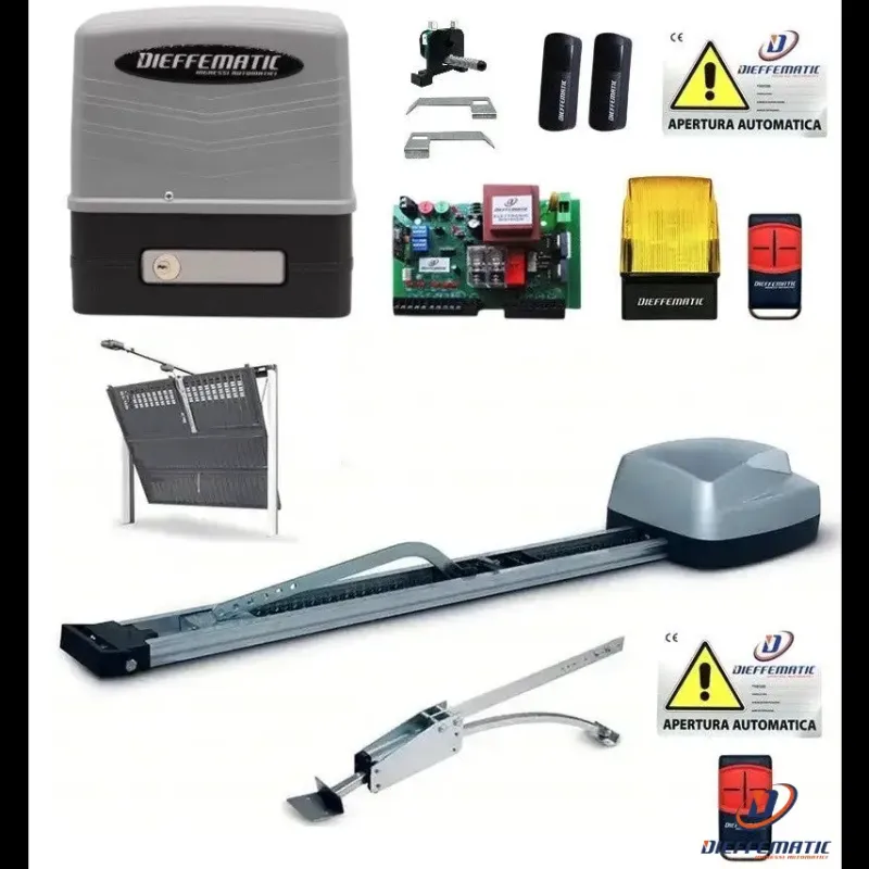 Combo Cancello Scorrevole 600Kg 230V + Uniko 100Kg 24V Porta Basculante Contrappesi