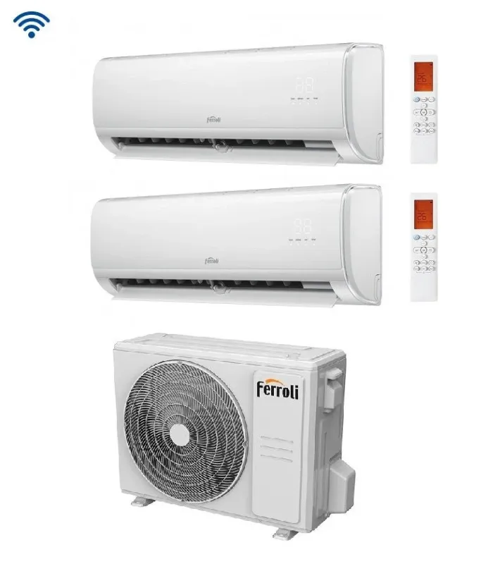 Condizionatore Climatizzatore Ferroli Paired Split Inverter Giada M 12000+12000 BTU Con 18-2 Wi-Fi Integrato Alexa e Googl...
