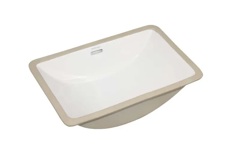 Contrac Emery 21-1/2" x 14" Undermount Rectangular Sink Front Overflow Ivory