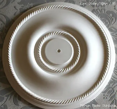 Conventional Georgian Plaster Rope Ceiling Rose 380 mm / 15" Hand Made