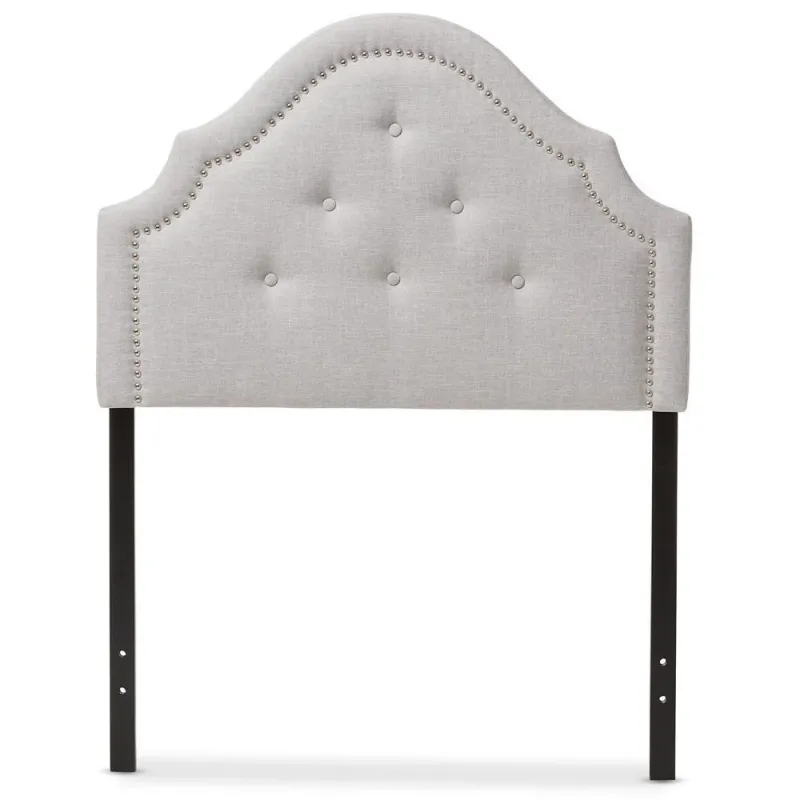 Cora Up-to-date and Contemporary Greyish Beige Fabric Upholstered Twin Size Headboard