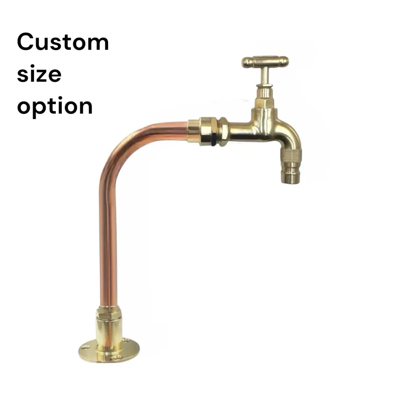 Cordless Brass and Terra cotta Tap, Bathroom, Camper or Cloakroom Tap, Made to Measure